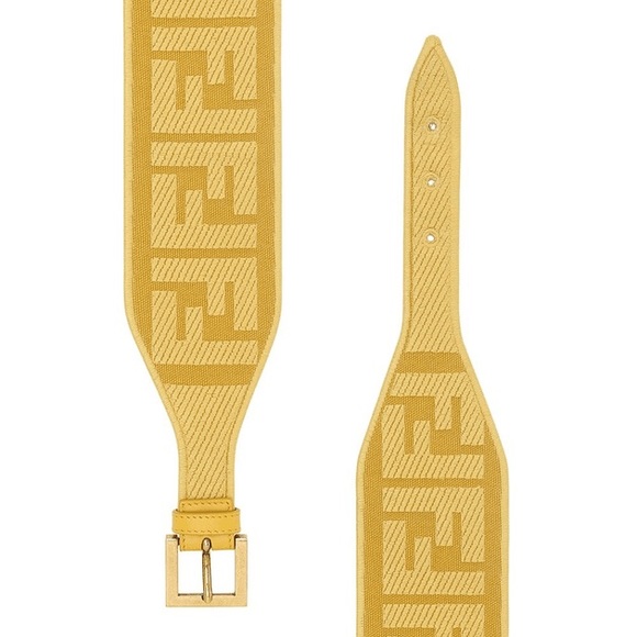 Fendi FF jacquard waist belt - Yellow - Picture 2 of 8
